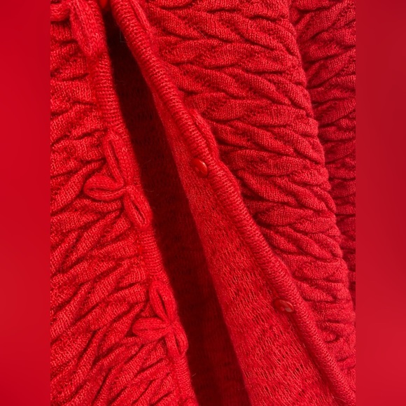 Arte Meche Red knitted sweater/cardigan with button- one size pre loved - Picture 3 of 7